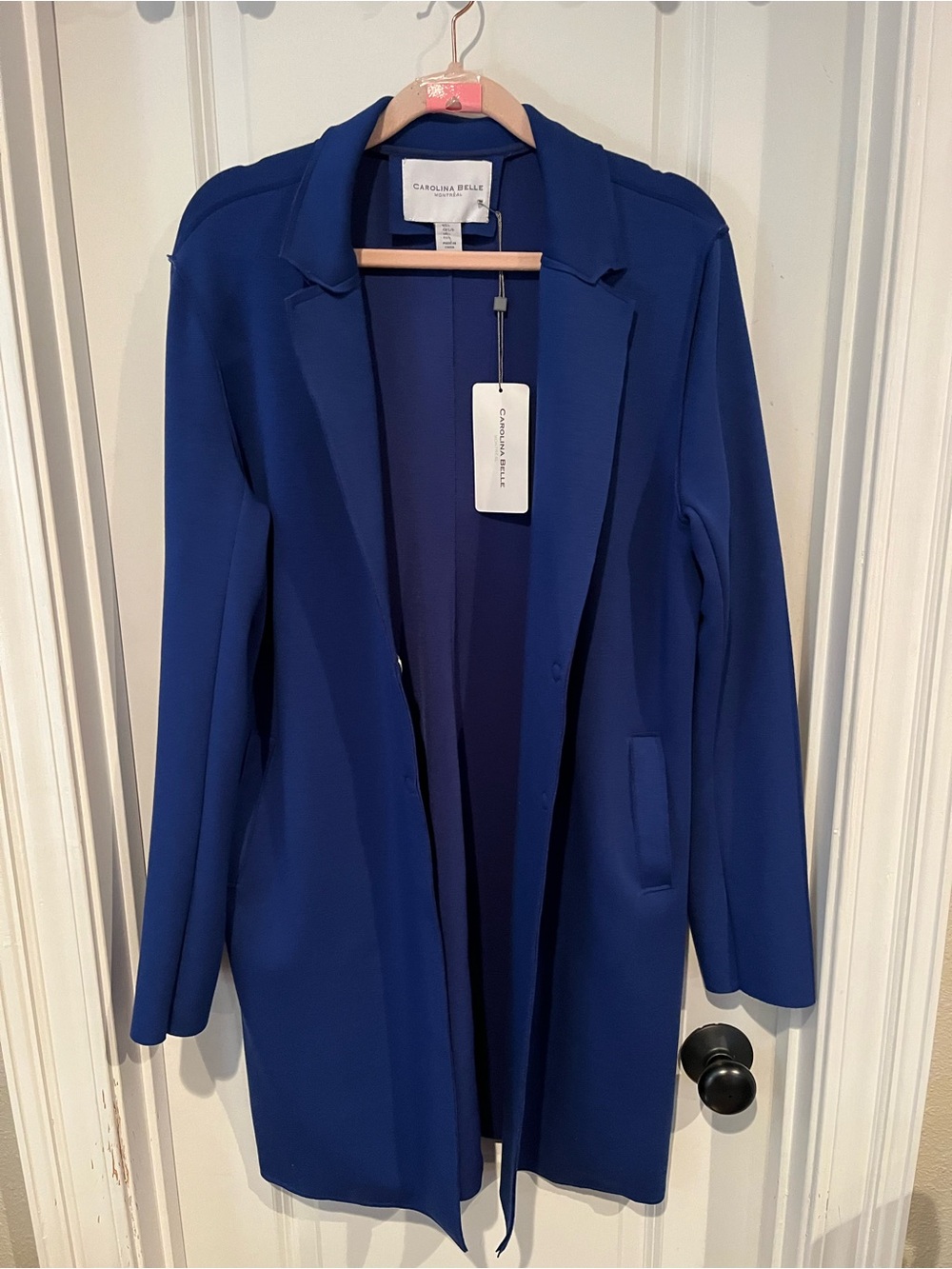 Carolina Belle Women's Long Open Front Coat - Royal Blue